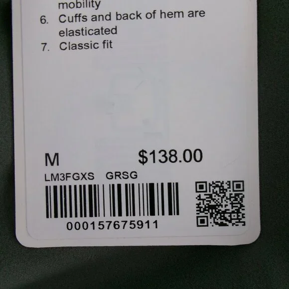 New Men's Lululemon ZEROED IN TRACK JACKET M Grey Sage Willow Leaf Green Grey - Picture 7 of 10